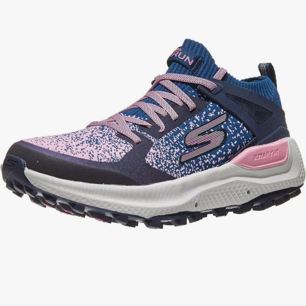 SKECHERS, Women's Navy and Pink Athletic Shoes.
